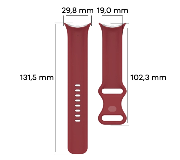 Bizon Strap Watch Silicone S do Google Pixel Watch 3 45mm Karminowy