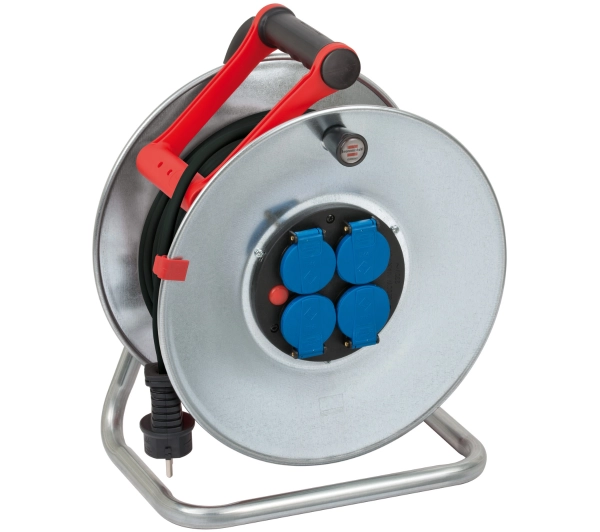 Brennenstuhl Garant S IP44 / 4 gniazda 25m Blacha stalowa Do stałego użytku na zewnątrz Srebrny