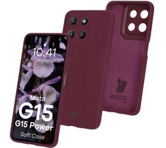 Etui Bizon Silikonowe Soft do Motorola Moto G15/G15 Power Ciemno-fioletowy