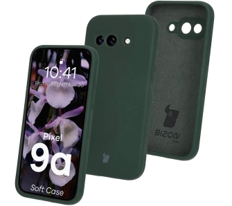 Etui Bizon Silikonowe Soft do Google Pixel 9a Ciemnozielony