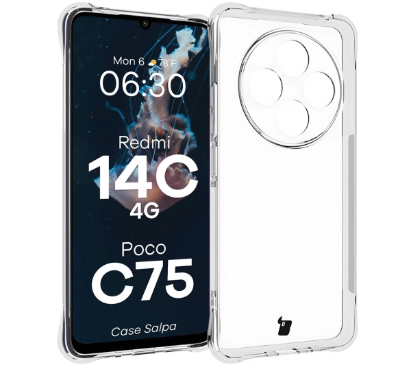 Bizon Elastyczne Salpa do Xiaomi Redmi 14C 4G / POCO C75 Przezroczysty