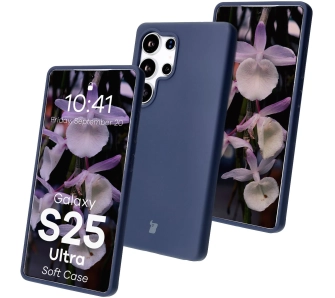 Etui Bizon Silikonowe Soft do Galaxy S25 Ultra Ciemno-niebieski