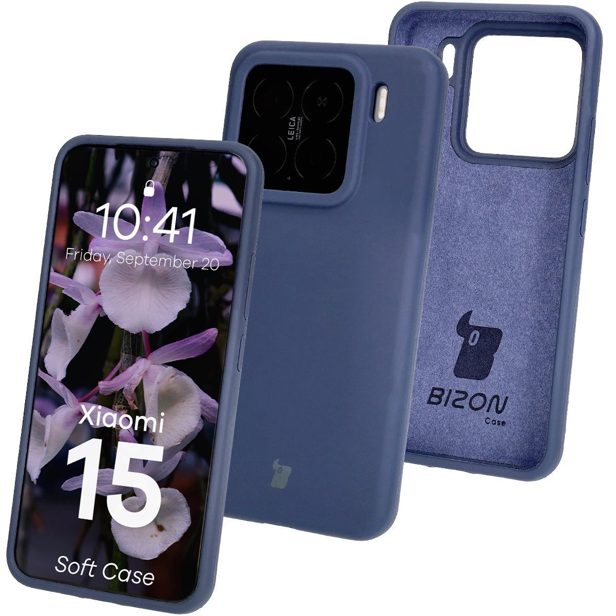 Etui Bizon Silikonowe Soft do Xiaomi 15 Ciemno-niebieski