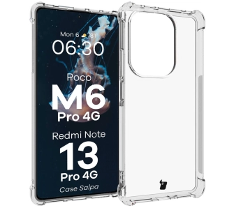 Etui Bizon Elastyczne Salpa do Poco M6 Pro 4G / Xiaomi Redmi Note 13 Pro 4G Przezroczysty
