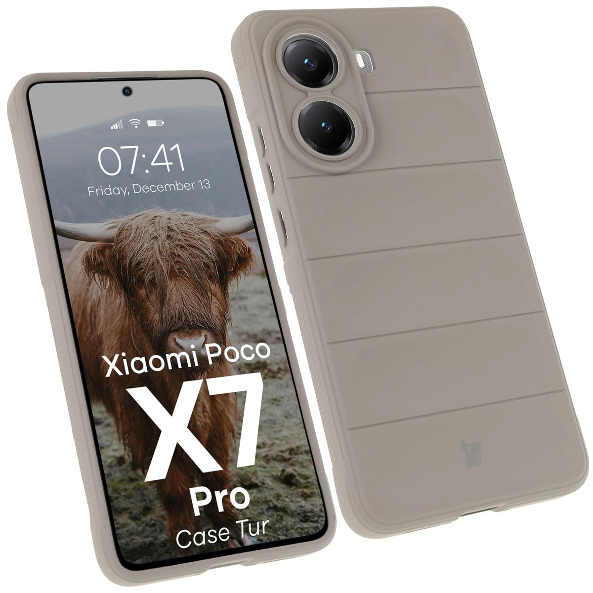 Etui Bizon Tur do Xiaomi Poco X7 Pro Jasnoszary