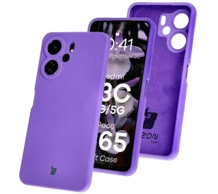 Bizon Silikonowe Soft do Xiaomi Redmi 13C 4G/Xiaomi Redmi 13C 5G/Xiaomi Poco C65 Fioletowy