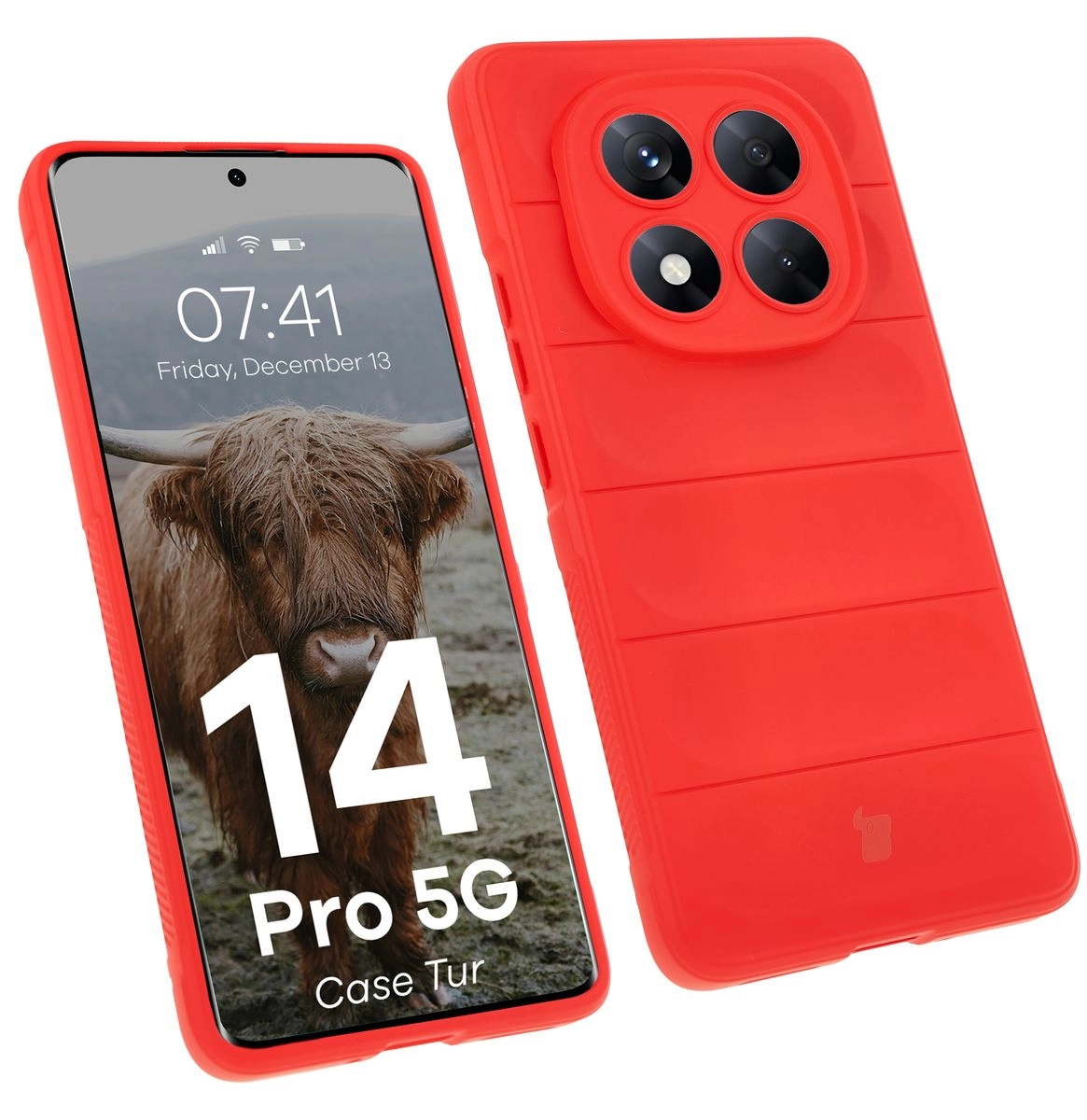 Etui Bizon Tur do Xiaomi Redmi Note 14 Pro 5G / Poco X7 Czerwony