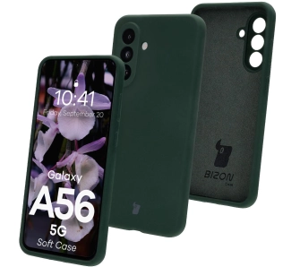 Etui Bizon Silikonowe Soft do Galaxy A56 5G Ciemnozielony