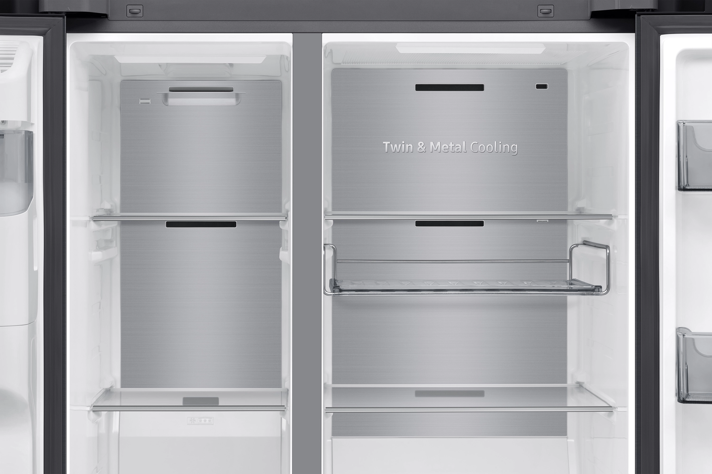 Lodówka Samsung RS90F66BEFEO Auto Open Pełny No Frost 178,4cm Kostkarka Zdalne sterowanie Grafitowa stal