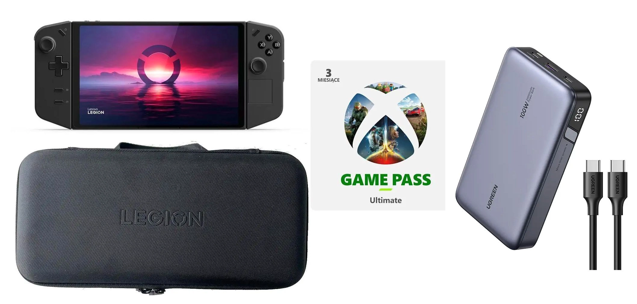 Konsola Lenovo Legion Go AMD Ryzen Z1 Extreme 8,8” FHD IPS Win11 Home GP Ultimate 3 m-ce + Etui + Powerbank Ugreen 20000mAh 100W