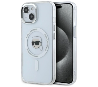 Karl Lagerfeld IML Metal Karl Head MagSafe do iPhone 15 Plus Biały