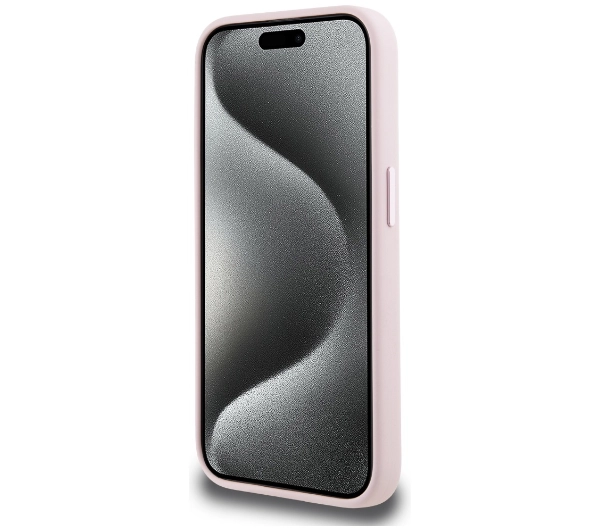 Karl Lagerfeld Silicone Shadow Metal Initial MagSafe do iPhone 15 Pro Różowy