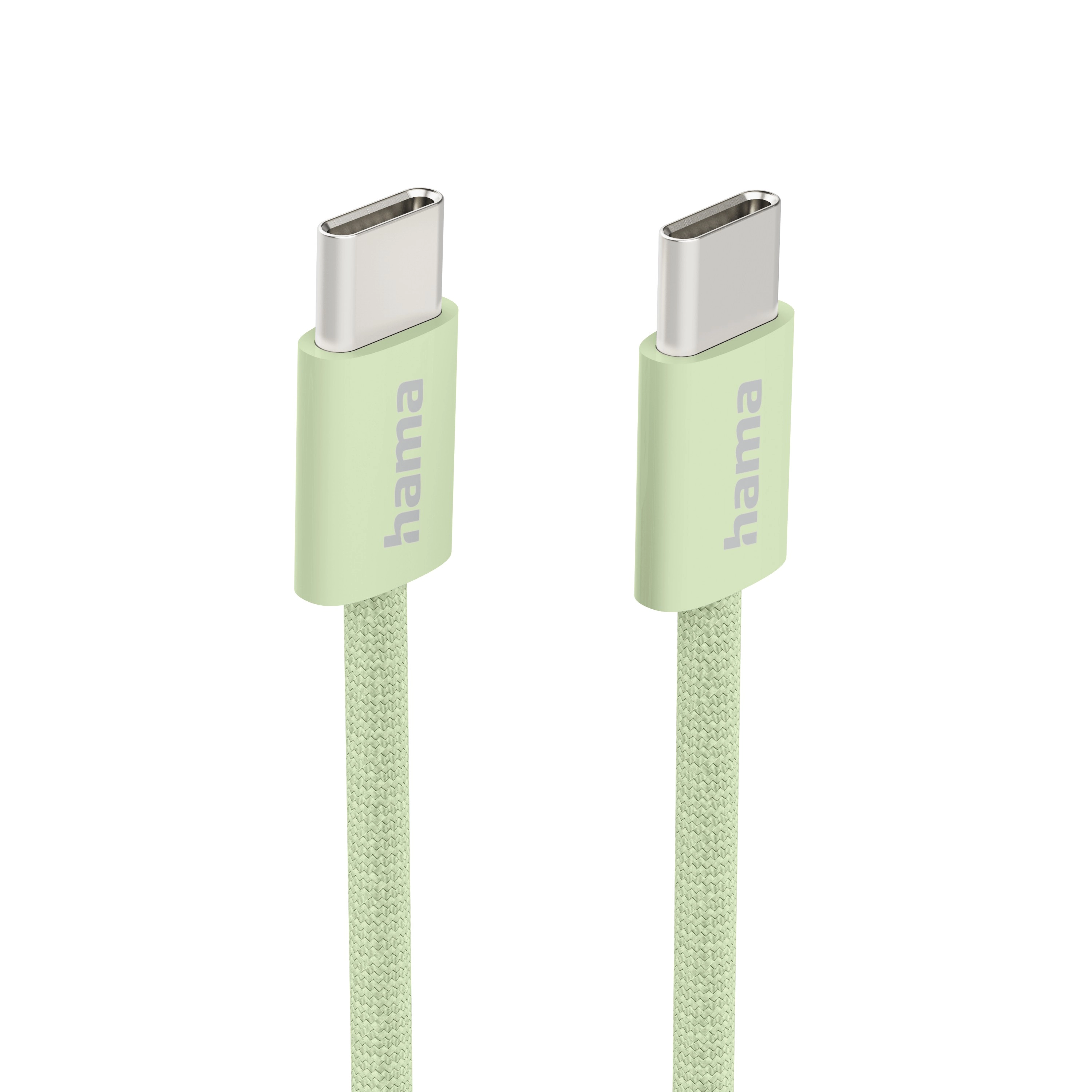 Kabel Hama Fabric USB-C do USB-C 1m Zielony
