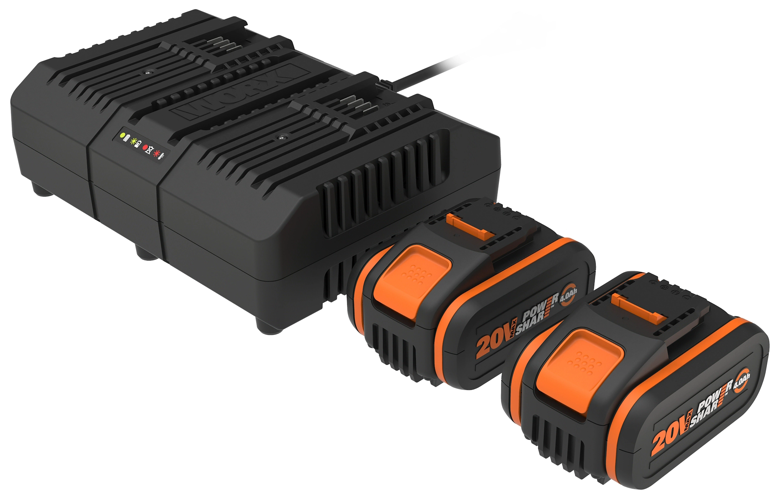 Zestaw Worx PowerShare WA3611 20V 6.0Ah + 2 akumulatory 4.0 Ah