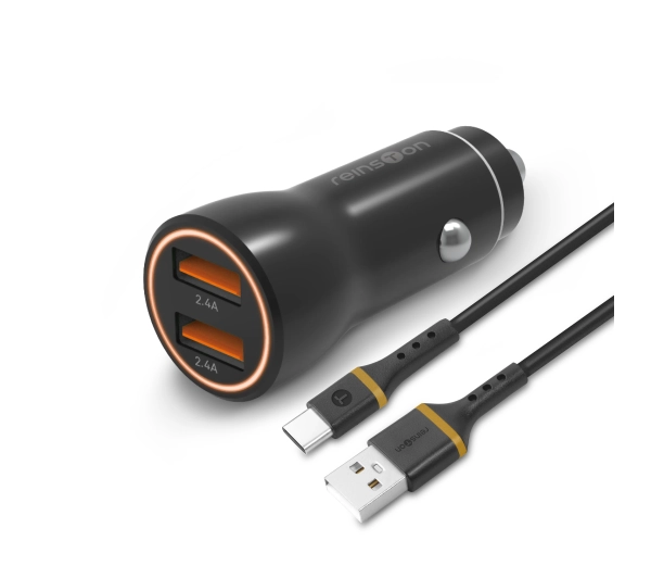 Reinston ELSA24AAK 2x USB-A 24W z kablem USB-C