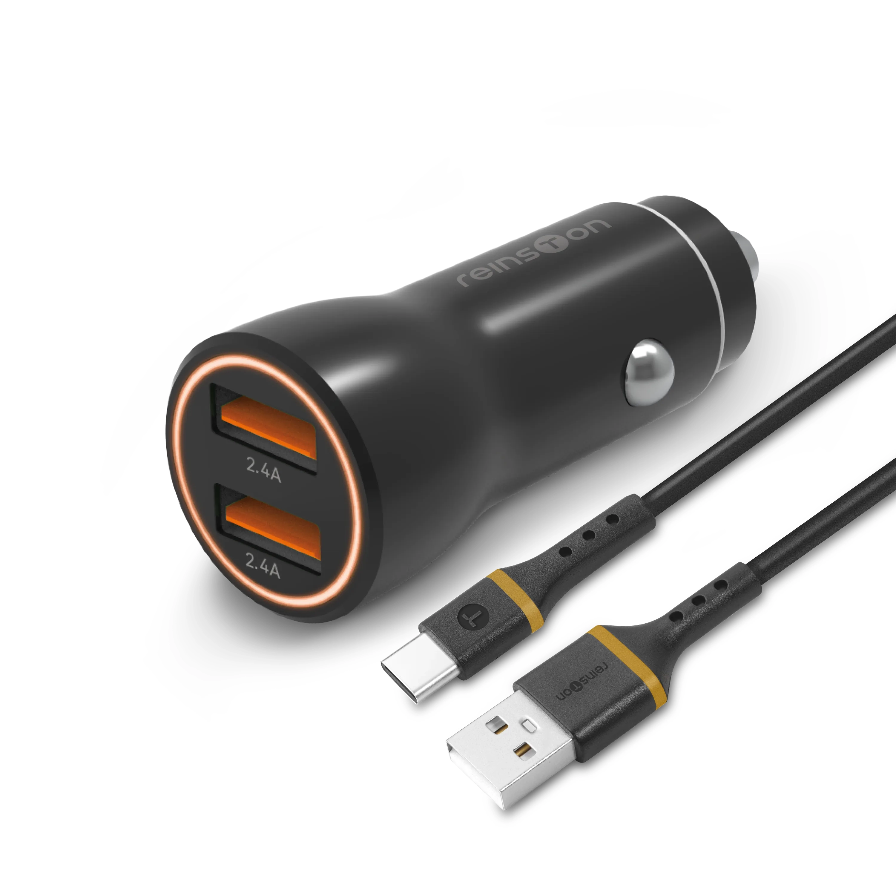 Ładowarka samochodowa Reinston ELSA24AAK 2x USB-A 24W z kablem USB-C