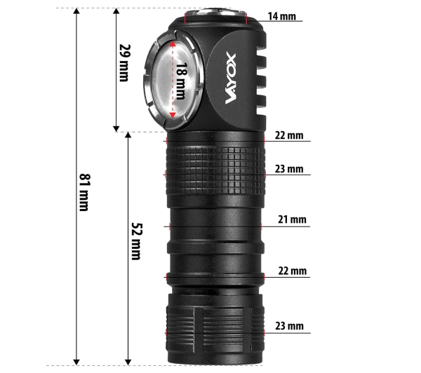 Vayox Pro Series VA0362 Czołowa 500lm