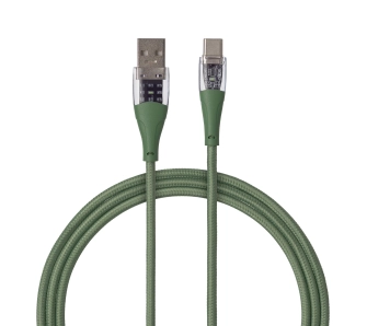 Kabel QUALO USB do USB-C 1,5m 3A Zielony