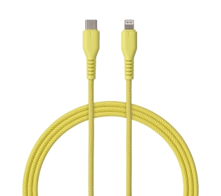 QUALO USB-C do Lightning 1,5m 2,4A Żółty