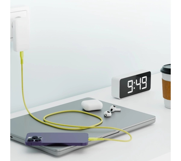 QUALO USB-C do Lightning 1,5m 2,4A Żółty