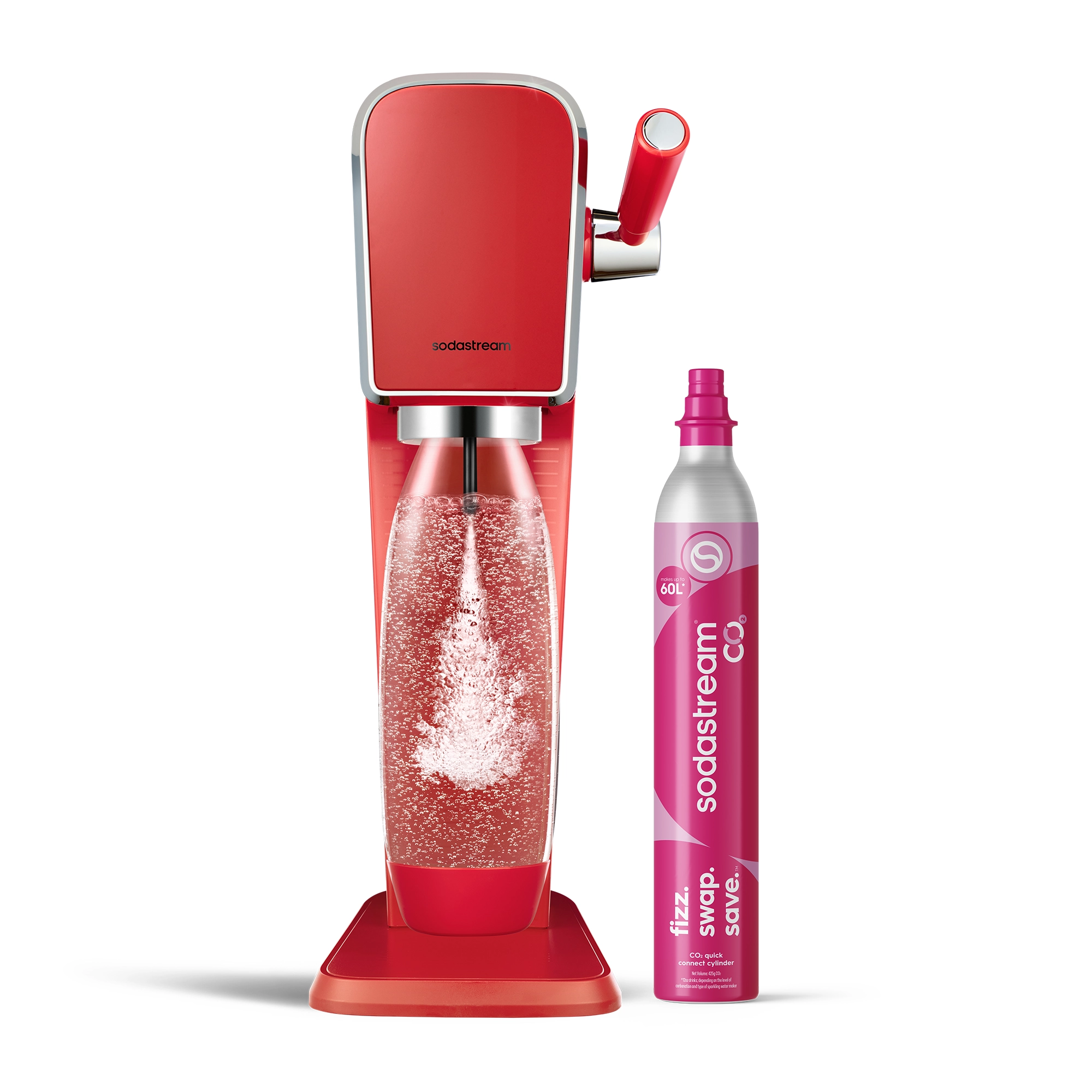 Saturator Sodastream ART Czerwony + Nabój z gazem CO2