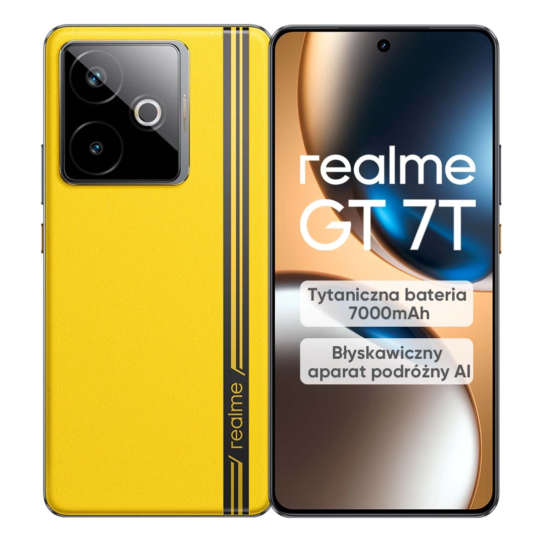 Smartfon realme GT 7T 12/256GB Funkcje AI 6,8" 120Hz 50Mpix Żółty