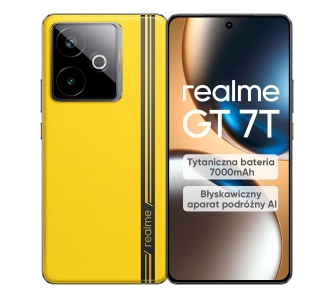 Smartfon realme GT 7T 12/256GB Funkcje AI 6,8" 120Hz 50Mpix Żółty