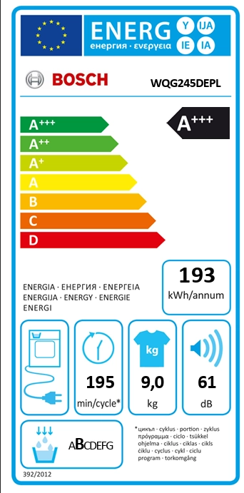Zestaw Bosch pralka Serie 6 WGG244ZEPL 9kg 1400obr/min + suszarka Serie 6 WQG245DEPL 61,3cm 9kg