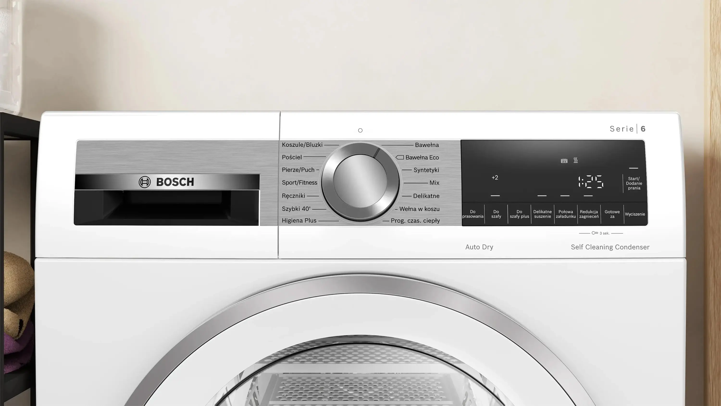 Zestaw Bosch pralka Serie 6 WGG244ZEPL 9kg 1400obr/min + suszarka Serie 6 WQG245DEPL 61,3cm 9kg