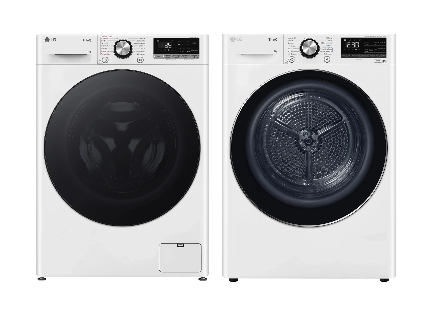 Zestaw LG pralka Vivace F4W1172YW 11kg 1400obr/min + suszarka RC90V9AV2N 61,5cm 9kg