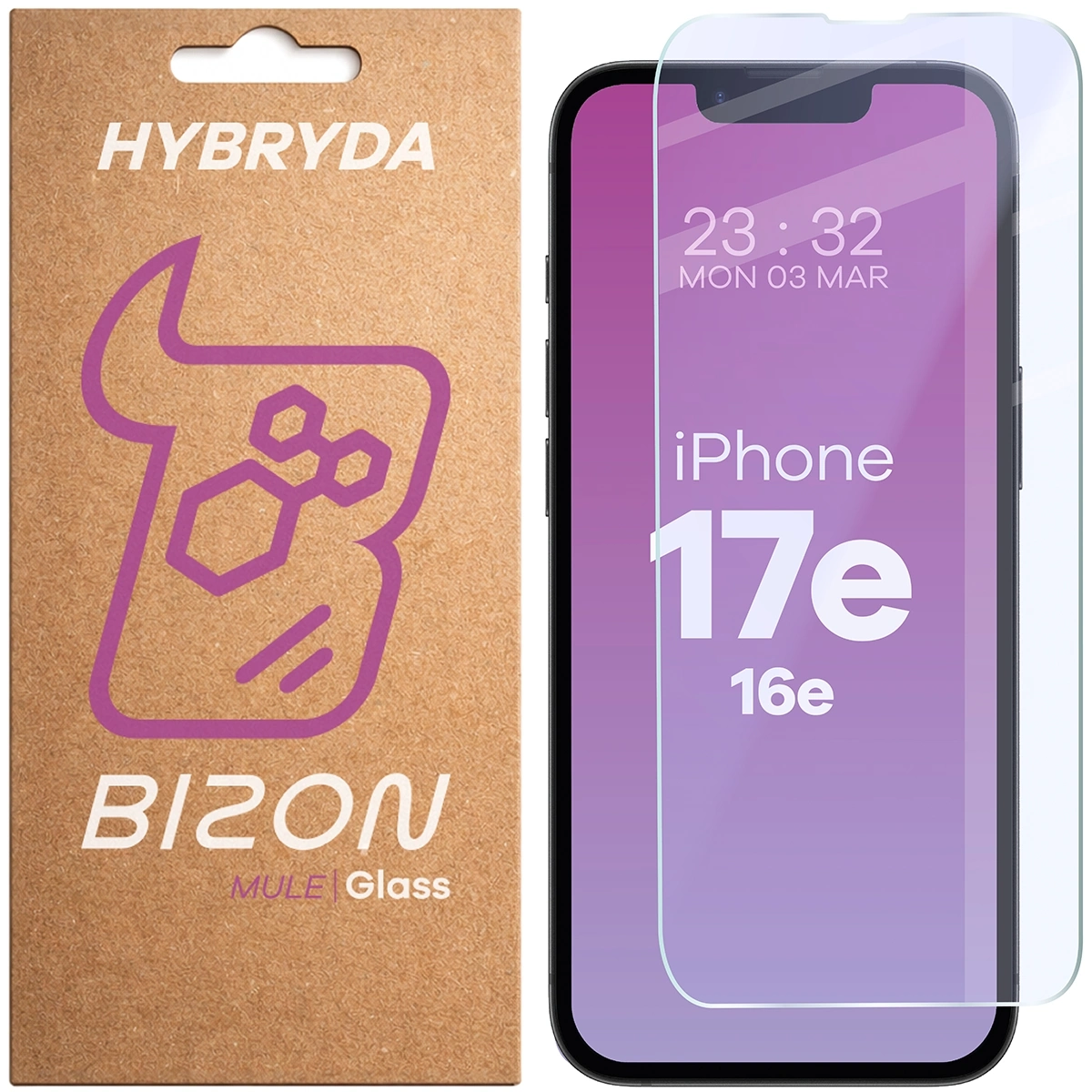 Szkło hybrydowe Bizon Elastyczne Mule do iPhone 16e/17e