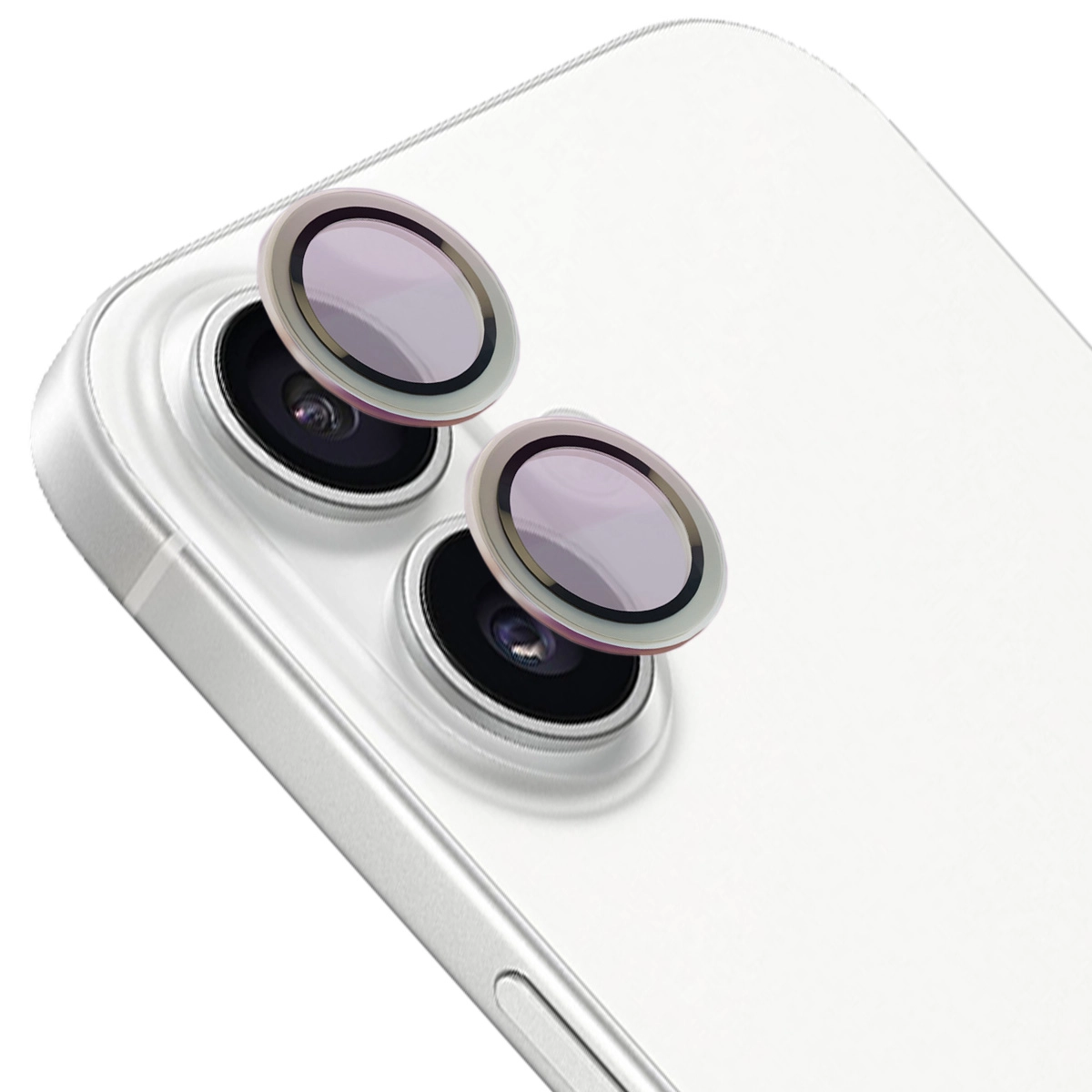 Szkło hartowane Bizon na aparat z aplikatorem Snap Lens do iPhone 16/16 Plus srebrna ramka