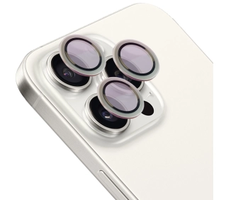 Bizon na aparat z aplikatorem Snap Lens do iPhone 15 Pro/15 Pro Max srebrna ramka