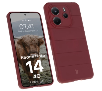 Etui Bizon Tur do Xiaomi Redmi Note 14 4G Burgundowy