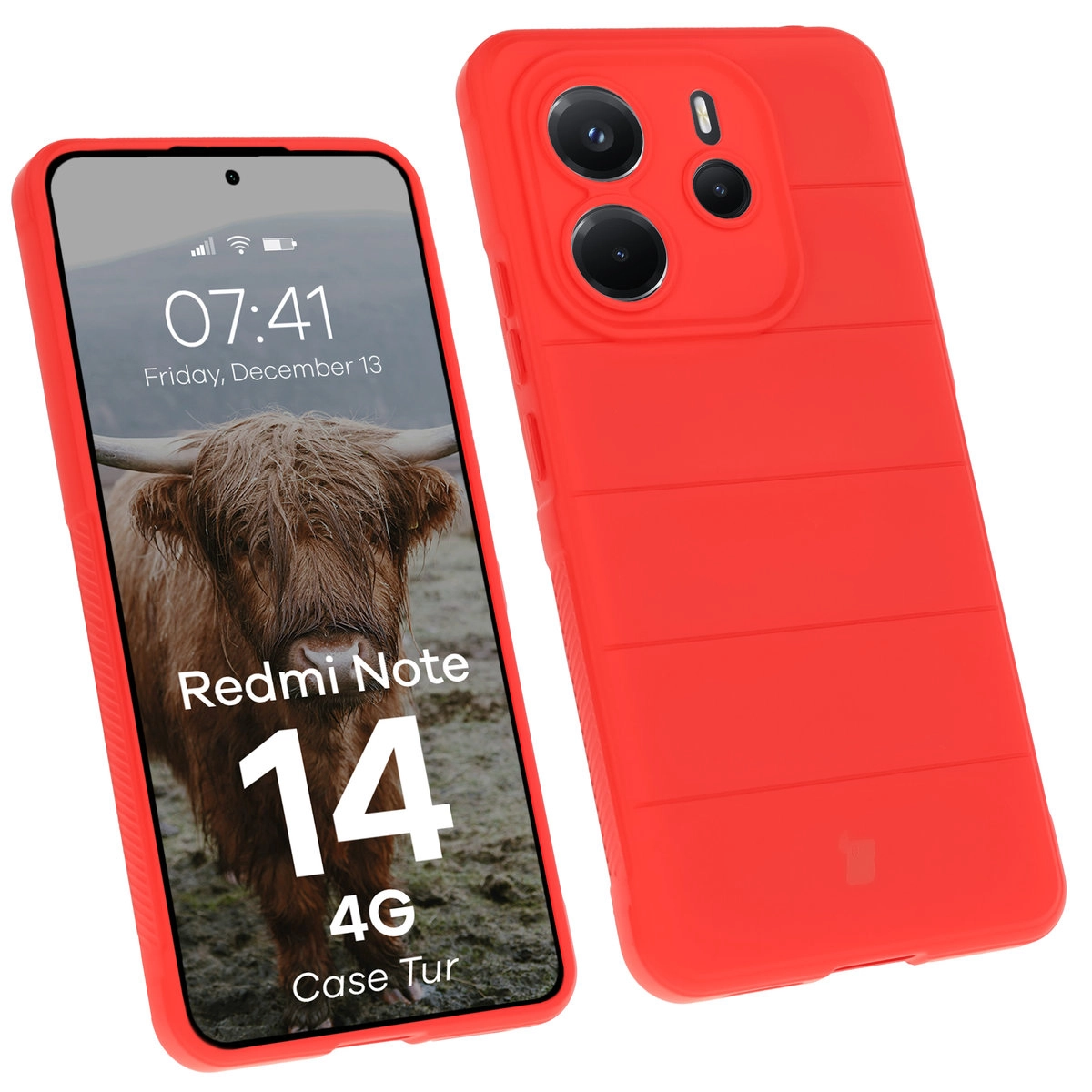 Etui Bizon Tur do Xiaomi Redmi Note 14 4G Czerwony