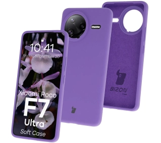 Bizon Silikonowe Soft do Xiaomi Poco F7 Ultra Ciemnofioletowy