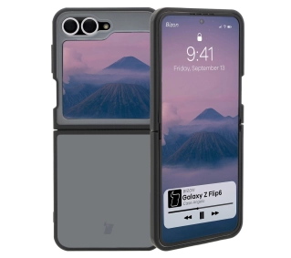 Bizon Angelo do Galaxy Z Flip6 przydymione z Czarną ramką