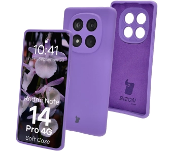Etui Bizon Silikonowe Soft do Xiaomi Redmi Note 14 Pro 4G fioletowy