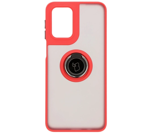 Bizon z uchwytem na palec Hybrid Ring do Motorola Moto G55 5G przydymione z Czerwoną ramką
