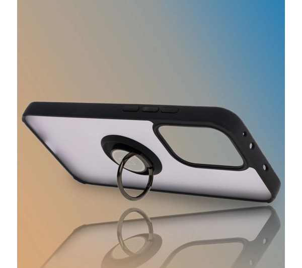 Bizon z uchwytem na palec Hybrid Ring do Oppo Reno13 przydymione z Czarną ramką