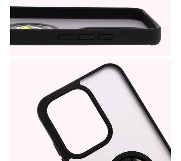 Bizon z uchwytem na palec Hybrid Ring do Oppo Reno13 przydymione z Czarną ramką