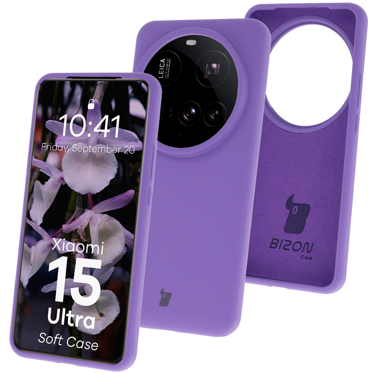 Etui Bizon Silikonowe Soft do Xiaomi 15 Ultra Ciemnofioletowy