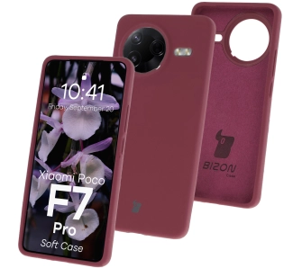 Etui Bizon Silikonowe Soft do Poco F7 Pro Śliwkowy