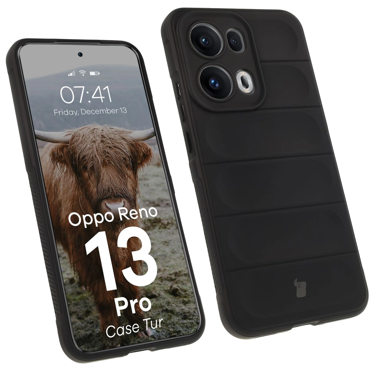 Etui Bizon Tur do Oppo Reno13 Pro Czarny