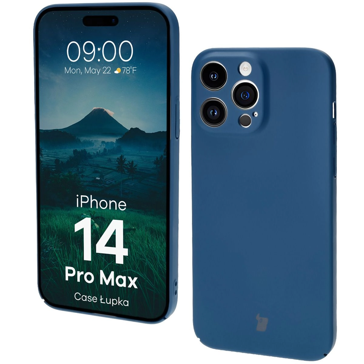 Etui Bizon Łupka do iPhone 14 Pro Max Niebieski