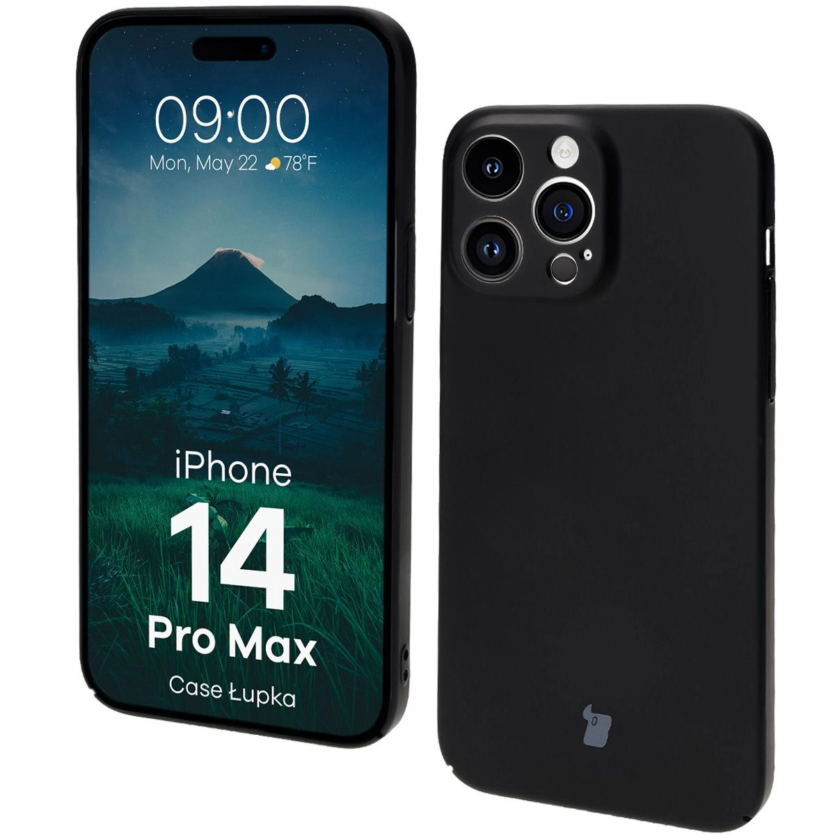 Etui Bizon Łupka do iPhone 14 Pro Max Czarny