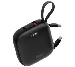 Bazic Fusion 10000mAh PD 20W Wbudowany kabel USB-C/Lightning Czarny