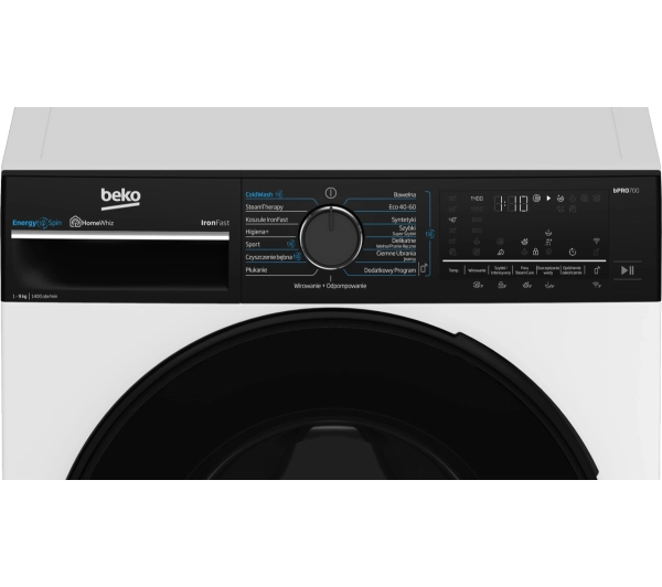 Beko pralka bPro700 B7WFU69418WB ES EnergySpin 9kg 1400obr/min + suszarka b300 BM3T49249WBDC 58,6cm 9kg - TRZECI -55%, ALBO 5-TY ZA 1ZŁ - Kup na Raty - RRSO 0%