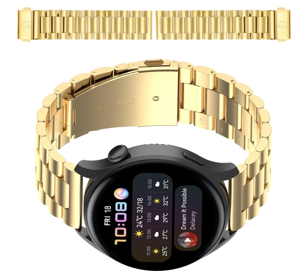 Bizon ze stali nierdzewnej do smartwatcha Aura QuickRelease 20 mm złoty