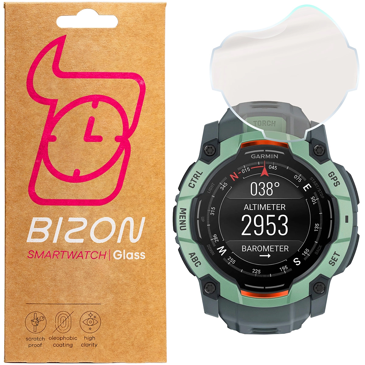 Folia ochronna Bizon matowa Film Sun do Garmin Instinct 3 50 mm, 2 sztuki